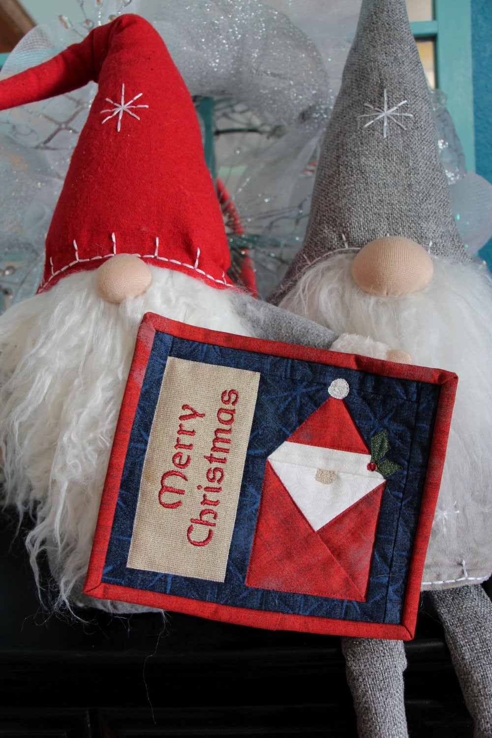 Nome Mug Rug with furry hat.  PDF Quilt Pattern